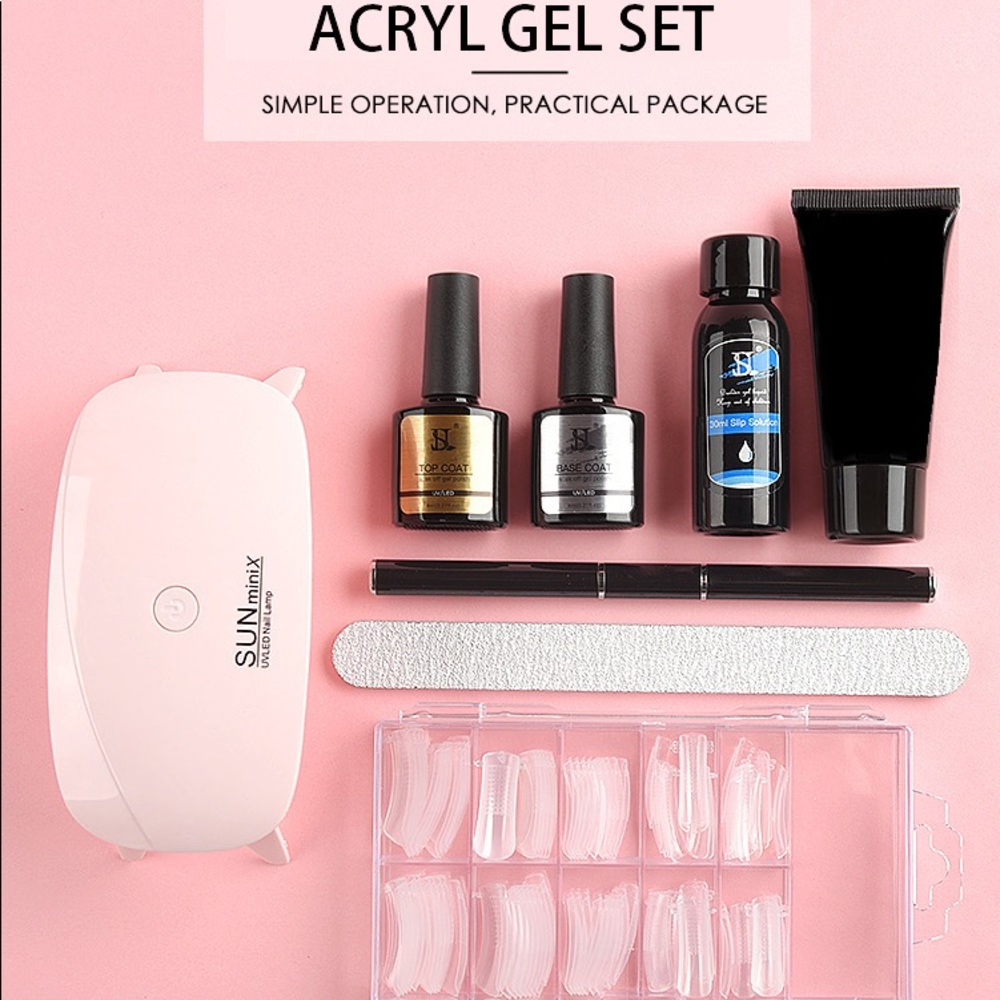 Polygel Nail Kit - Clear - with UV Led Lamp - Picture 2 of 14